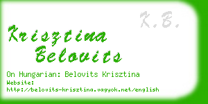 krisztina belovits business card